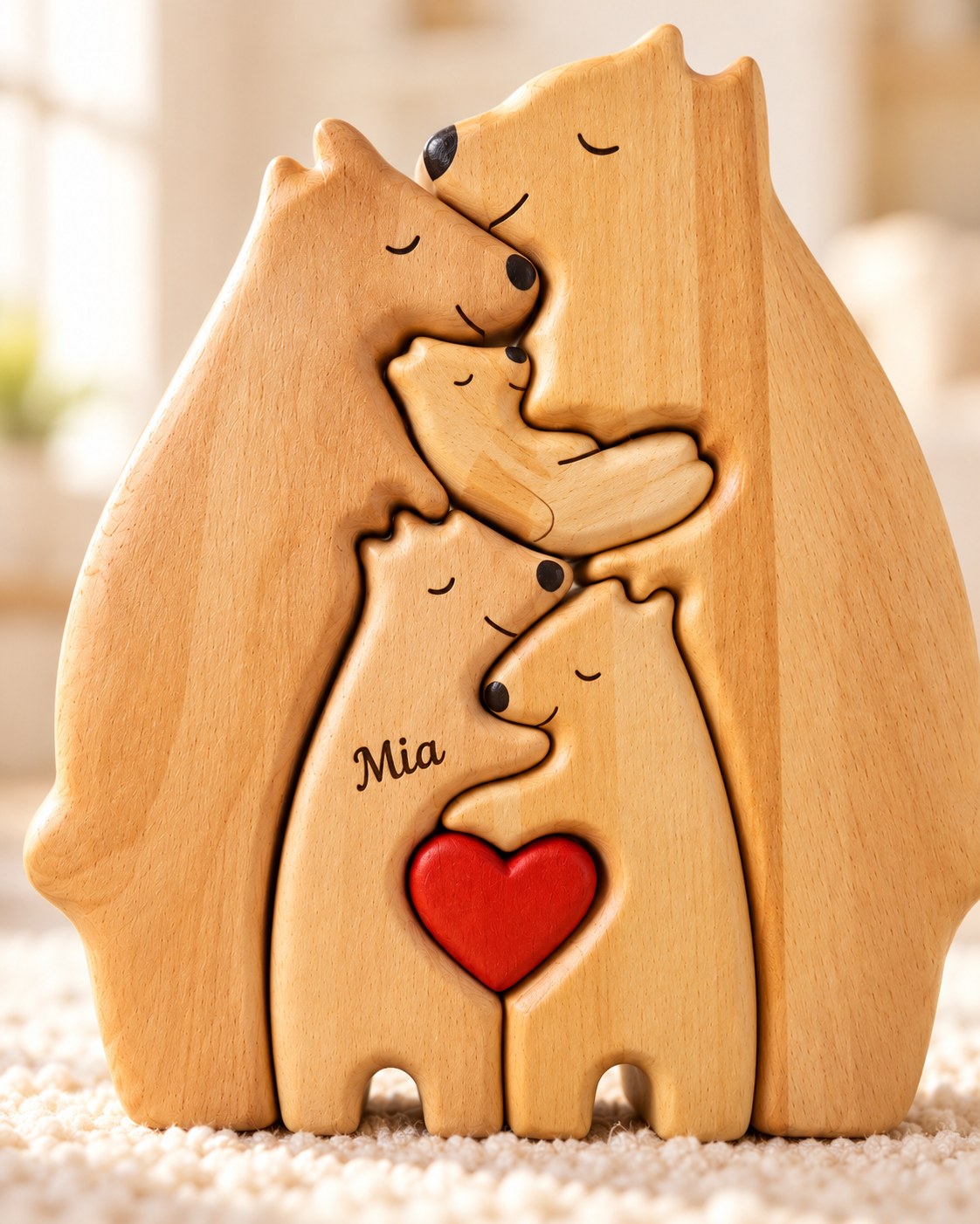 Personalised wooden family name puzzle 4