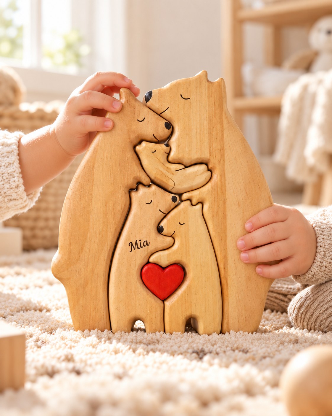Personalised wooden family name puzzle 3