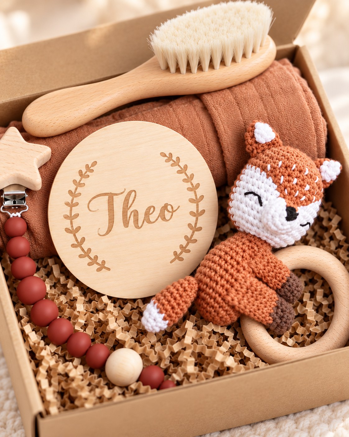 Personalised baby rattle gift box 3