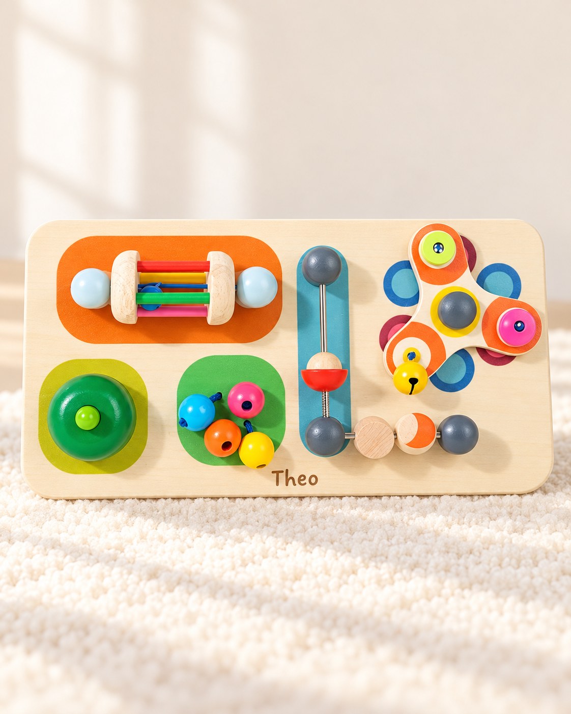 Personalised wooden busy board 3