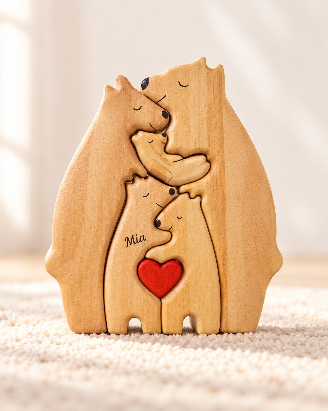 Personalised wooden bear name puzzle