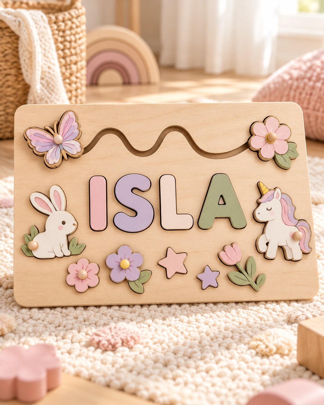 Personalised themed name puzzle